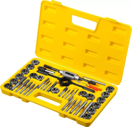 Набор метчиков и плашек STAYER "MASTER", плашки 17шт, метчики 17шт, метчикодерж. 2шт, плашкодерж. 1шт, резьбомер 1шт, отвертка 1шт, 40 предметов 2805-H40_z01 купить в Ханты-Мансийске