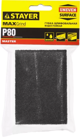 Губка шлифовальная STAYER "MASTER" четырехсторонняя, зерно - оксид алюминия, Р80; 100 x 68 x 26 мм. 3560-2_z01 купить в Ханты-Мансийске