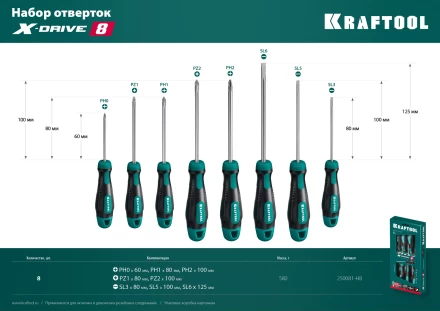 Наборы отверток 250081-H8 купить в Ханты-Мансийске