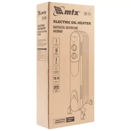Масляный обогреватель MTX OCH-1000, 230 В, 1000 Вт // MTX 98301 купить в Ханты-Мансийске