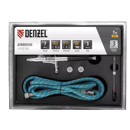 Аэрограф с верхним бачком AB1, 0.2/0.3/0.5 мм, 7 мл, 9 л/мин Denzel 57313 купить в Ханты-Мансийске