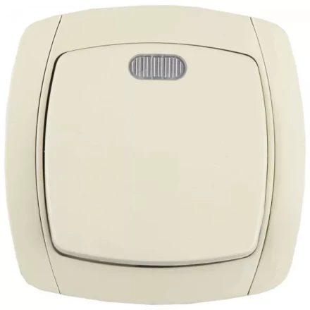 Выключатель СВЕТОЗАР &quot;CITY LIGHT&quot; одноклавишный в сборе, с подсветкой, бежевый, 10А/~250В SV-54231-B купить в Ханты-Мансийске