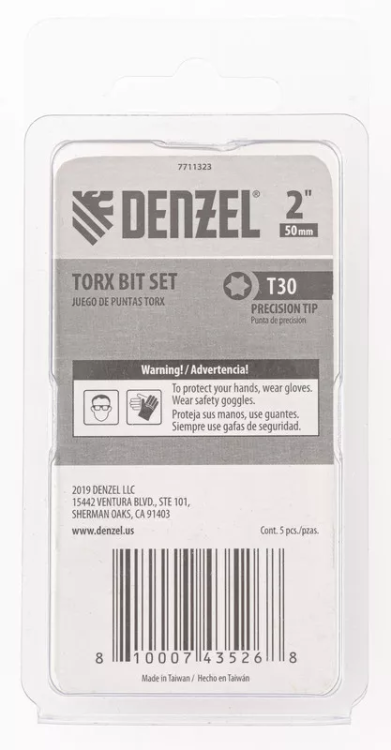 Бита T30x50, 5 шт. Denzel 7711323 купить в Ханты-Мансийске