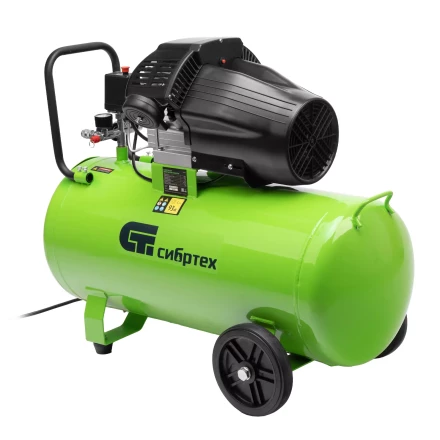 Компрессор воздушный Сибртех КК-2200/100 58009, 2,2 кВт, 350 л/мин, 100 л, прямой привод, масляный купить в Ханты-Мансийске
