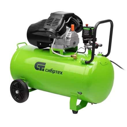 Компрессор воздушный Сибртех КК-2200/100 58009, 2,2 кВт, 350 л/мин, 100 л, прямой привод, масляный купить в Ханты-Мансийске
