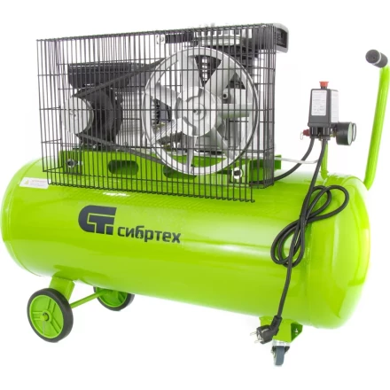 Компрессор масляный поршневой ременной привод Сибртех КР-2200/100 58042 купить в Ханты-Мансийске