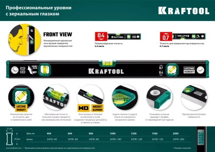 Профессиональный уровень с зеркальным глазком KRAFTOOL 34781-150 купить в Ханты-Мансийске
