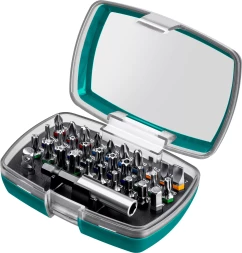 Набор бит и адаптеров KRAFTOOL C-Drive многофункциональный, Cr-Mo сталь, в ударопрочном компактном боксе. Цветная маркировка типов шлицов 26067-H32