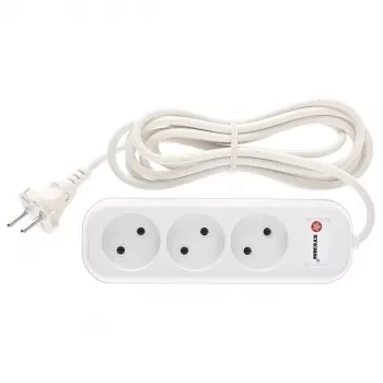 Удлинитель бытовой без заземления, 2*0,75мм*3м, 3 розетки, 6A, STERN 95726 купить в Ханты-Мансийске