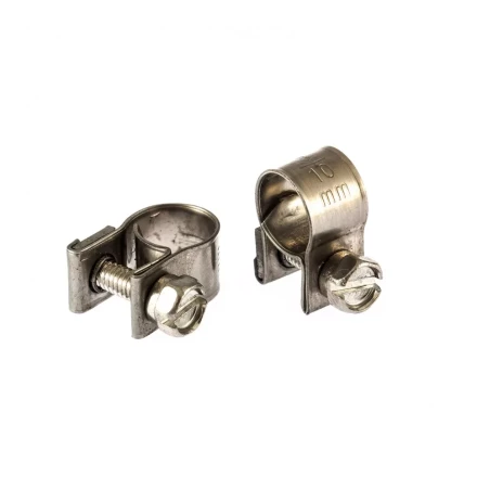 Хомуты металлические MINI 8-10 мм ширина 9 мм,  винтовой W4 2 шт Сибртех 475013 купить в Ханты-Мансийске