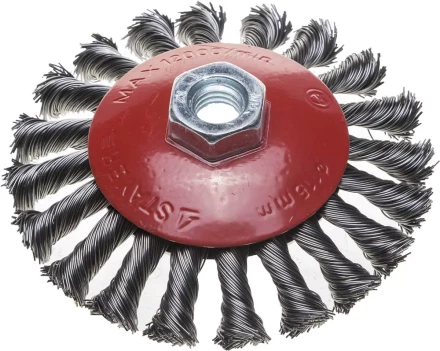 ЗУБР "ПРОФЕССИОНАЛ". Щетка коническая для УШМ, плетеные пучки стальной проволоки 0,5мм, 115ммхМ14 35269-115_z02 купить в Ханты-Мансийске