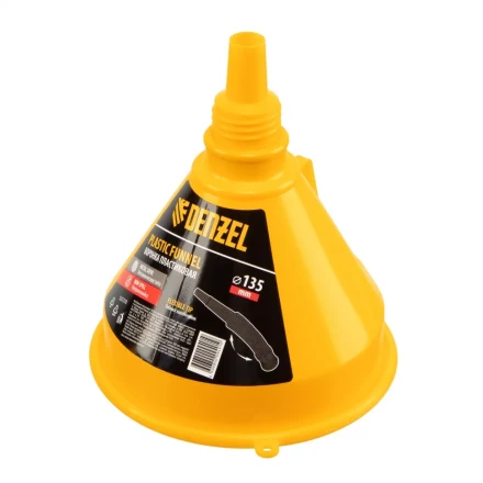 Воронка пластиковая 135 мм с металлическим ситом, гибким наконечником и непроливайкой Denzel 537210 купить в Ханты-Мансийске