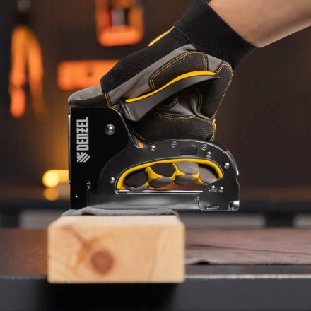 Степлер мебельный Denzel 40211, стальной корпус, быстрая загрузка, регул. силы удара, тип 53, 4-14 мм купить в Ханты-Мансийске