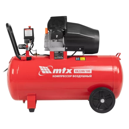 Компрессор воздушный MTX КК-2200/100, 2,2 кВт, 350 л/мин, 100 л, прямой привод, масляный купить в Ханты-Мансийске