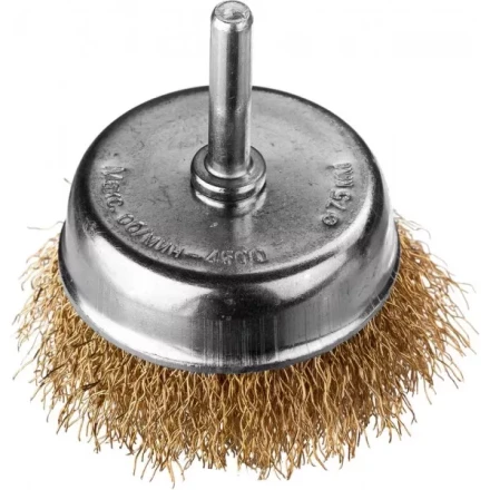 DEXX. Щетка чашечная для дрели, витая стальная латунированная проволока 0,3мм, 75мм 35109-075 купить в Ханты-Мансийске