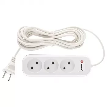 Удлинитель бытовой без заземления, 2*0,75мм*5м, 3 розетки, 6A, STERN 95727 купить в Ханты-Мансийске