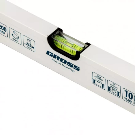 Уровень алюминиевый 1200 мм фрезерованный 3 глазка магнитный Gross 33674 купить в Ханты-Мансийске