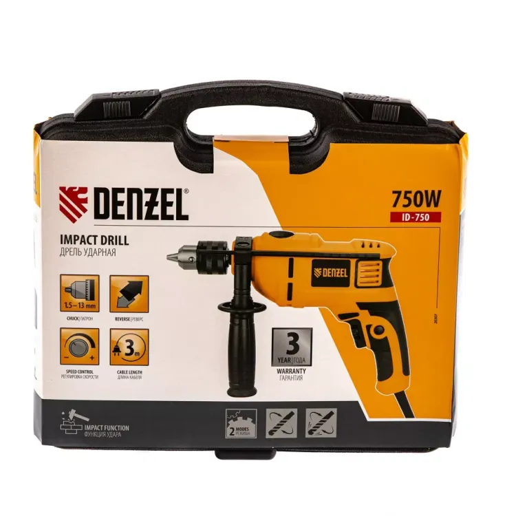 Дрель ударная ID-750 Denzel 26307 купить в Ханты-Мансийске