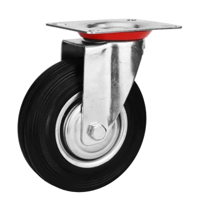 Аппаратное поворотное колесо HITCH 200*44 резина черная SC80 (SZ084864)