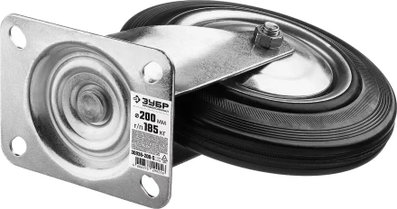 ЗУБР d 200 мм, г/п 185 кг, игольчатый подшипник, резина/металл, поворотное колесо, Профессионал (30936-200-S) купить в Ханты-Мансийске