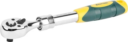 Трещотка для торцовых головок KRAFTOOL &quot;PRO&quot;, телескопическая, Сr-V сталь, 72 зубца, 3/8&quot; 27798-3/8 купить в Ханты-Мансийске