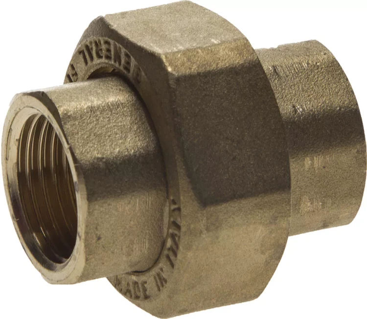 Соединитель GENERAL FITTINGS с накидной гайкой, латунь, г/г, 1/2" 51037-G/G-1/2 купить в Ханты-Мансийске