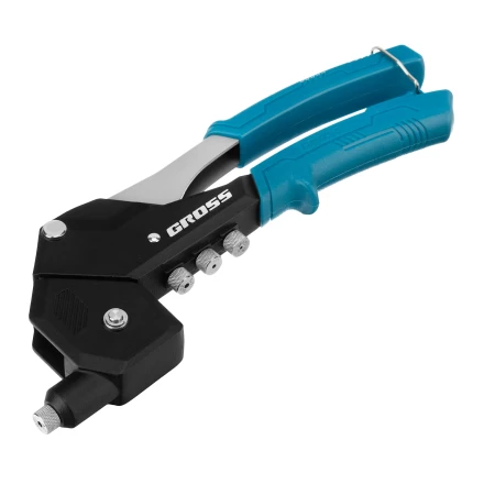 Заклепочник ручной Gross 40418, 290 мм, поворотный, 0-360, заклепки 2,4-3,2-4,0-4,8 мм купить в Ханты-Мансийске