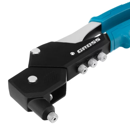 Заклепочник ручной Gross 40418, 290 мм, поворотный, 0-360, заклепки 2,4-3,2-4,0-4,8 мм купить в Ханты-Мансийске