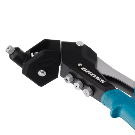 Заклепочник ручной Gross 40418, 290 мм, поворотный, 0-360, заклепки 2,4-3,2-4,0-4,8 мм купить в Ханты-Мансийске