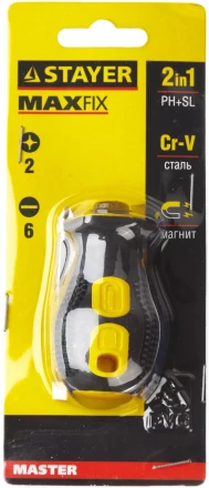 Набор STAYER "MASTER": Отвертка "Мини" с двусторонним стержнем, 2/6мм - 32мм, 2 предмета 2511_z01 купить в Ханты-Мансийске
