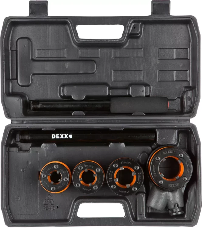 Набор DEXX: Клуппы трубные, с трещоткой 620мм, №4: 1/2", 3/4", 1", 1 1/4" 28280-H4 купить в Ханты-Мансийске