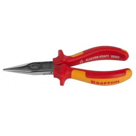 Тонкогубцы &quot;ELECTRO-KRAFT&quot;, Cr-Mo сталь, двухкомпонентная маслобензостойкая рукоятка, хромированное покрытие, 160мм. KRAFTOOL 2202-3-16 2202-3-16_z01 купить в Ханты-Мансийске