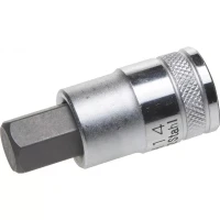 Торцовая бита-головка KRAFTOOL "INDUSTRIE QUALITAT", материал S2, HEX, сатинированная, 1/2", H14 27908-14_z01