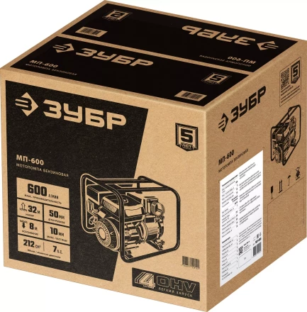 ЗУБР 600 л/мин, мотопомпа бензиновая (МП-600) купить в Ханты-Мансийске