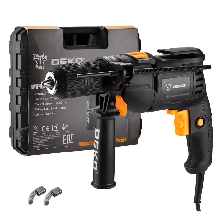 Дрель ударная DEKO DKID600W, 063-4163, в кейсе купить в Ханты-Мансийске