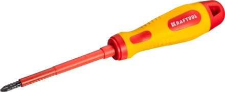 Отвертка KRAFTOOL, высоковольтная, Cr-Mo-V стержень, двухкомпонент. маслобензостойкая рукоятка, PH №2, 100мм 250084-2-100 купить в Ханты-Мансийске