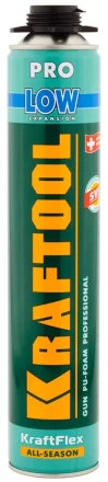 Пена "PREMIUM LOW" профессиональная, монтажная, пистолетная, всесезонная, 800мл, KRAFTOOL 41181_z01 купить в Ханты-Мансийске