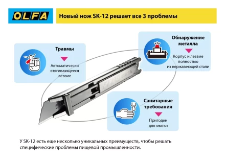 Лезвие OLFA, трапециевидное для SK-12 OL-SKB-2S/10B купить в Ханты-Мансийске