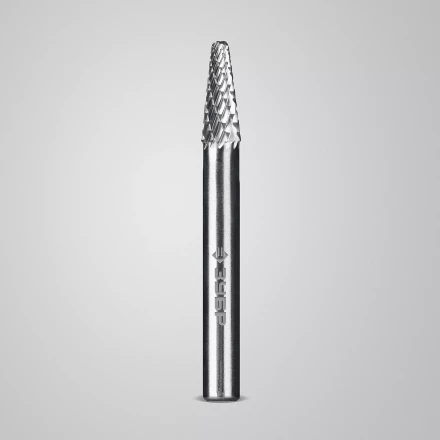 Зубр Твердосплавная борфреза L - конус с закругленным углом 28°, 6 х 16 мм, радиус 1.2 мм (28810-6-16) купить в Ханты-Мансийске