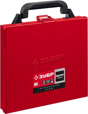 ЗУБР 99 шт, (1-10 мм), сталь Р4М2, класс В, мет.бокс, набор сверл по металлу (29605-H99) купить в Ханты-Мансийске