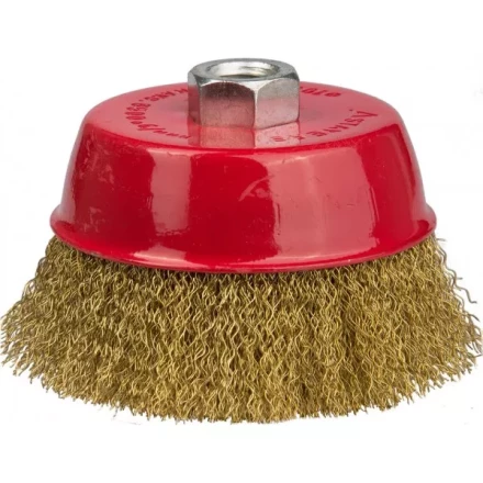 STAYER "PROFESSIONAL". Щетка чашечная для УШМ, витая стальная латунированная проволока 0,3мм, 100ммхМ14 35125-100_z01 купить в Ханты-Мансийске