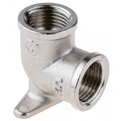 Уголок GENERAL FITTINGS с креплением к стене в двух точках, никелированная латунь, г/г, 1/2" 51075-G/G-1/2