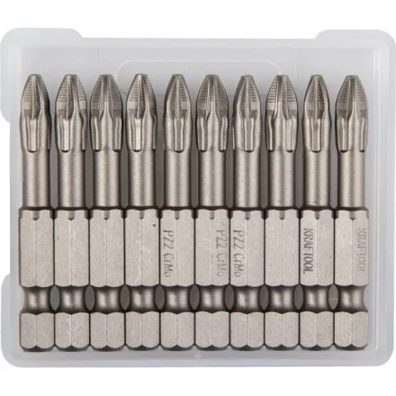 Биты &quot;ЕХPERT&quot; торсионные кованые, обточенные, KRAFTOOL 26123-2-50-10, Cr-Mo сталь, тип хвостовика E 1/4&quot;, PZ2, 50мм, 10шт 26123-2-50-10 купить в Ханты-Мансийске