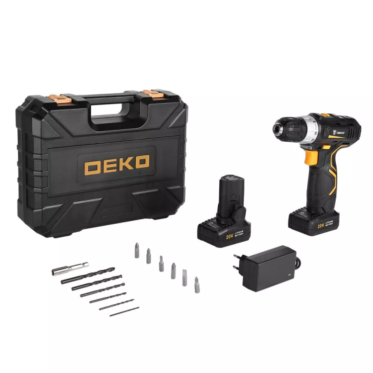 Дрель аккумуляторная DEKO GCD20DU3 SET 4, 063-4144 + набор 13 аксессуаров купить в Ханты-Мансийске