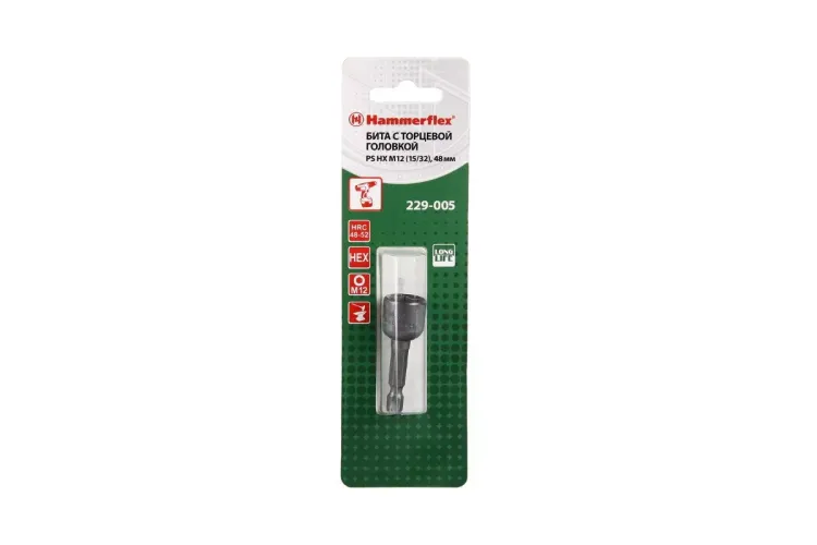 Головка HAMMER размер 12мм, H 48мм, S 1/4'' (229-005 PS HX) купить в Ханты-Мансийске