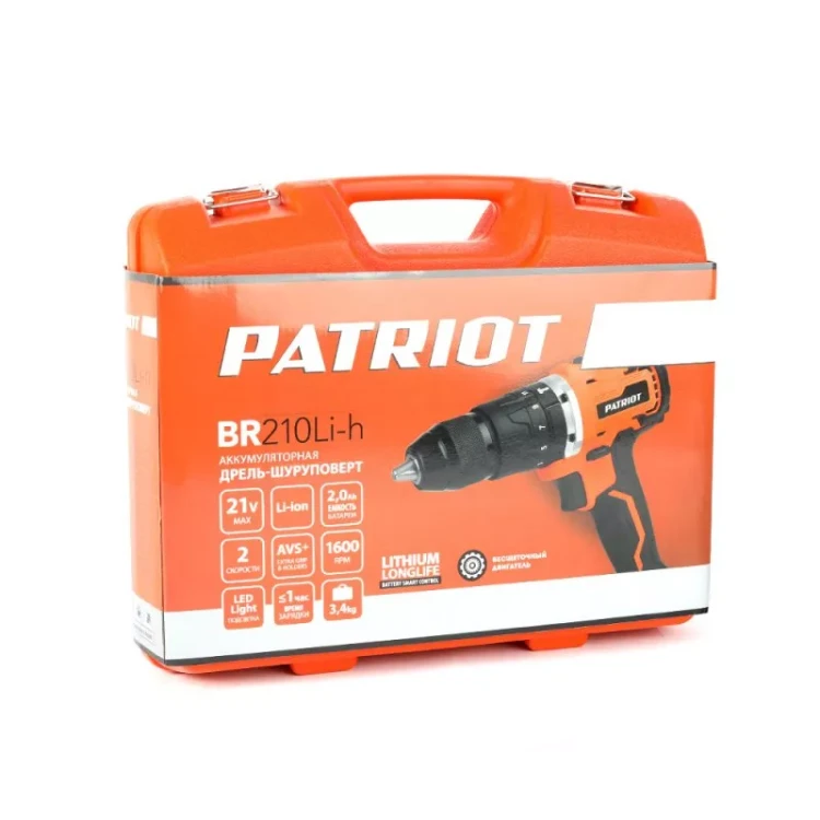 Дрель-шуруповерт аккумуляторная PATRIOT BR 210Li-h серия Professional купить в Ханты-Мансийске
