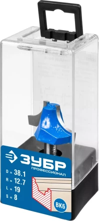 ЗУБР 38.1 x 19 мм, радиус 12.7 мм, фреза пазовая фасонная №1, Профессионал (28740-38.1) купить в Ханты-Мансийске