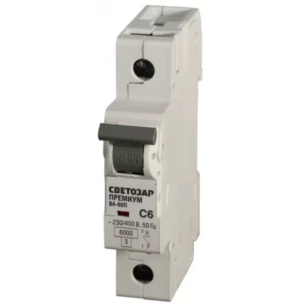 Выключатель автоматический СВЕТОЗАР "ПРЕМИУМ" 1-полюсный, 32 A, "C", откл. сп. 6 кА, 230 / 400 В SV-49021-32-C купить в Ханты-Мансийске