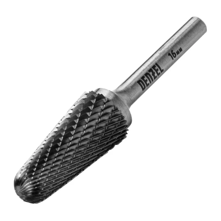 Борфреза по металлу твердосплавная Denzel 72073, коническая закругленная, тип-L, 16 мм купить в Ханты-Мансийске