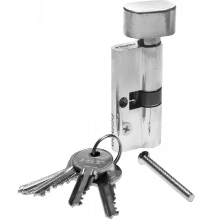 Механизм ЗУБР &quot;МАСТЕР&quot; цилиндровый, тип &quot;ключ-защелка&quot;, цвет хром, 5-PIN, 70мм 52103-70-2 купить в Ханты-Мансийске